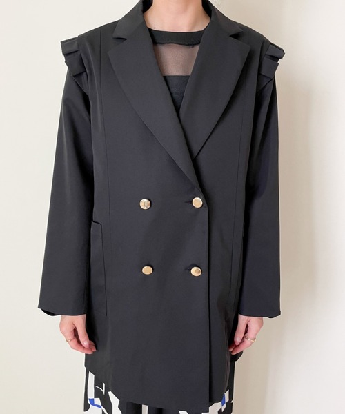 TEVALT(ヴァレット)の「フリルテーラードジャケット(テーラードジャケット・レディース・ネイビー/ブラック/キャメル・38)」の21枚目の写真