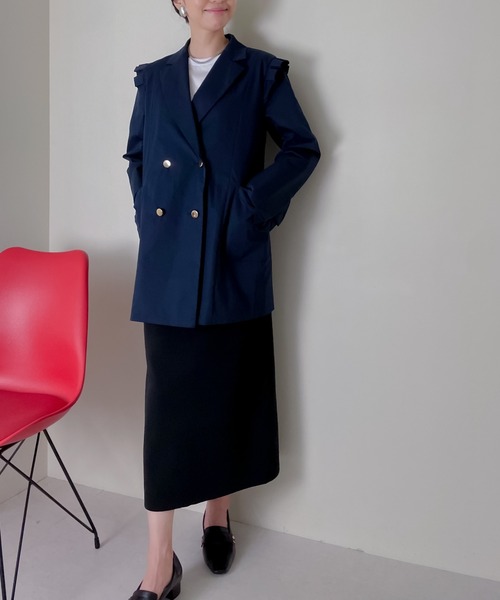 TEVALT(ヴァレット)の「フリルテーラードジャケット(テーラードジャケット・レディース・ネイビー/ブラック/キャメル・38)」の13枚目の写真