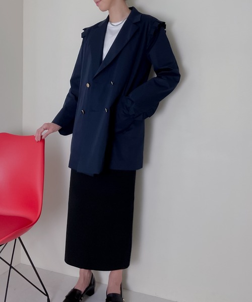 TEVALT(ヴァレット)の「フリルテーラードジャケット(テーラードジャケット・レディース・ネイビー/ブラック/キャメル・38)」の14枚目の写真