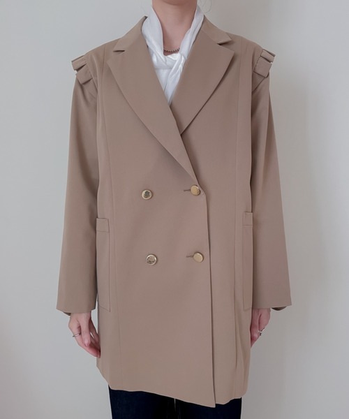 TEVALT(ヴァレット)の「フリルテーラードジャケット(テーラードジャケット・レディース・ネイビー/ブラック/キャメル・38)」の8枚目の写真