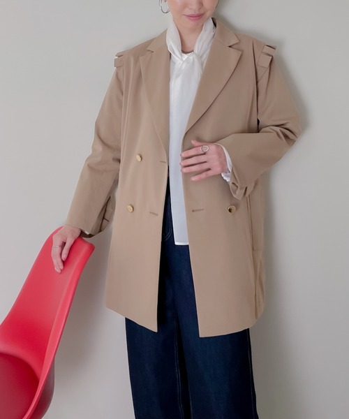 TEVALT(ヴァレット)の「フリルテーラードジャケット(テーラードジャケット・レディース・ネイビー/ブラック/キャメル・38)」の7枚目の写真