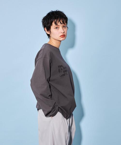 CITEN（シテン）の「＜CITEN＞ロゴ グラフィック ロングスリーブ Tシャツ（Tシャツ/カットソー・レディース・ブラック/ホワイト・FREE）」の4枚目の写真