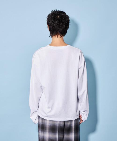 CITEN（シテン）の「＜CITEN＞ロゴ グラフィック ロングスリーブ Tシャツ（Tシャツ/カットソー・レディース・ブラック/ホワイト・FREE）」の8枚目の写真