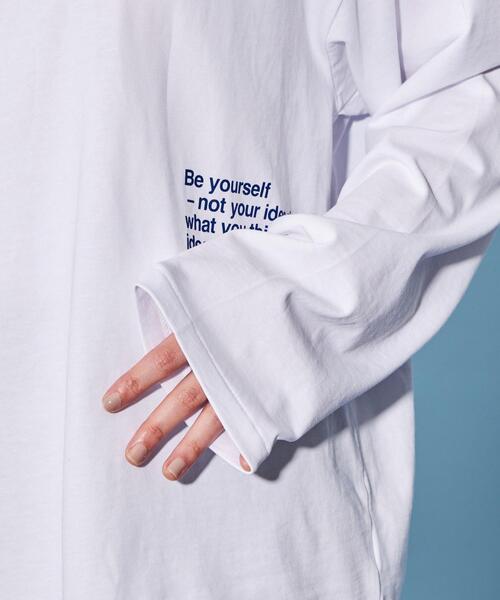 CITEN（シテン）の「＜CITEN＞ロゴ グラフィック ロングスリーブ Tシャツ（Tシャツ/カットソー・レディース・ブラック/ホワイト・FREE）」の10枚目の写真