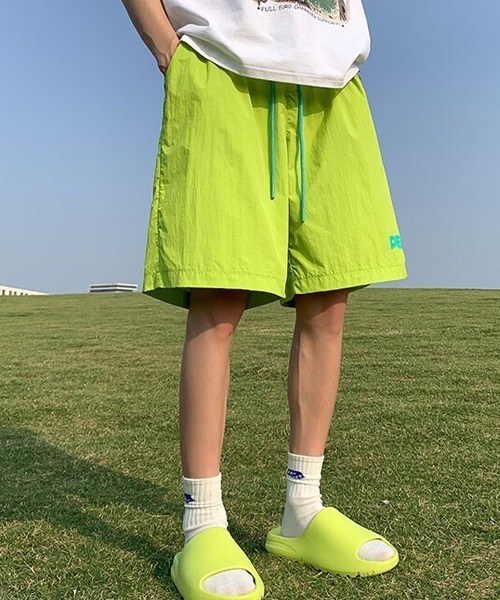 NO WAY(ノーウェイ)の「【WARAIJOGO】ビビッドカラーロゴハーフパンツ(その他パンツ・メンズ・イエロー/ブラック/パープル/ピンク/グリーン・FREE)」の15枚目の写真