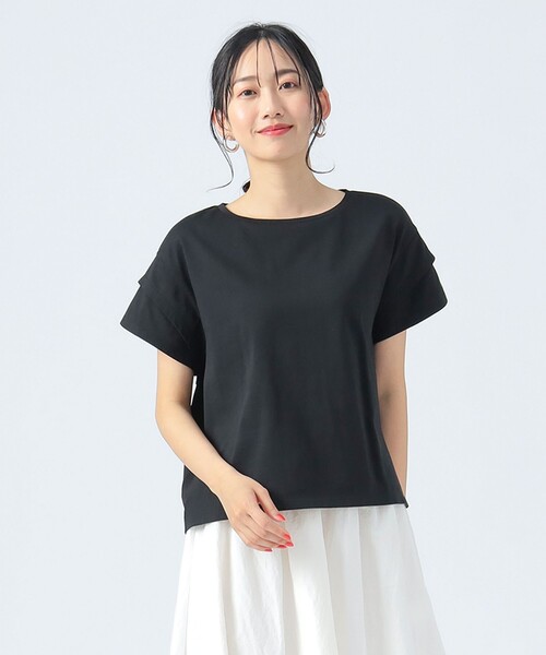 BEAMS HEART（ビームスハート）の「後ろ異素材 ギャザー プルオーバー（Tシャツ/カットソー・レディース・ミント/オフホワイト/ブラック/ブルー系その他・FREE）」の16枚目の写真