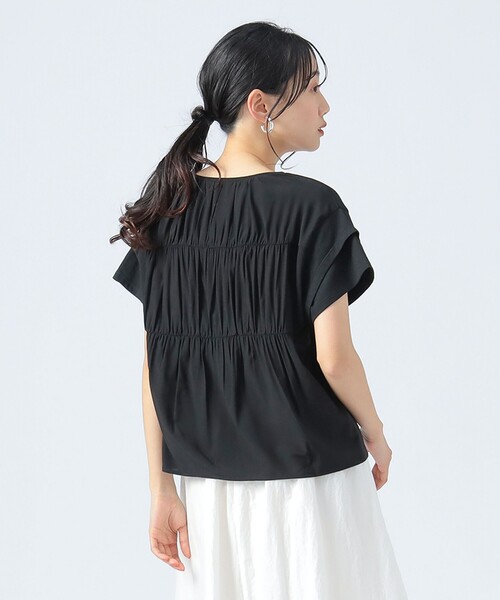 BEAMS HEART（ビームスハート）の「後ろ異素材 ギャザー プルオーバー（Tシャツ/カットソー・レディース・ミント/オフホワイト/ブラック/ブルー系その他・FREE）」の17枚目の写真