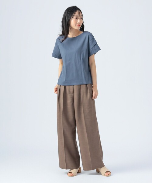 BEAMS HEART（ビームスハート）の「後ろ異素材 ギャザー プルオーバー（Tシャツ/カットソー・レディース・ミント/オフホワイト/ブラック/ブルー系その他・FREE）」の18枚目の写真