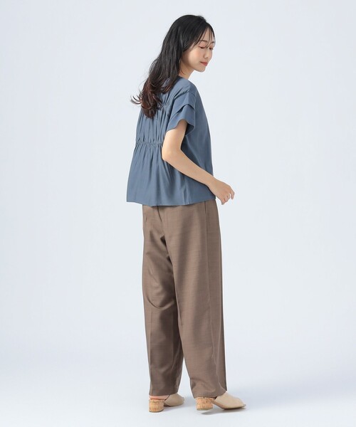 【トゥービーシック】42 ウォッシャブル カットソープルオーバー 赤系 セール】ワッフル半袖プルオーバー（Tシャツ/カットソー