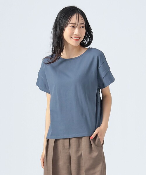 後ろ異素材 ギャザー プルオーバー（Tシャツ/カットソー