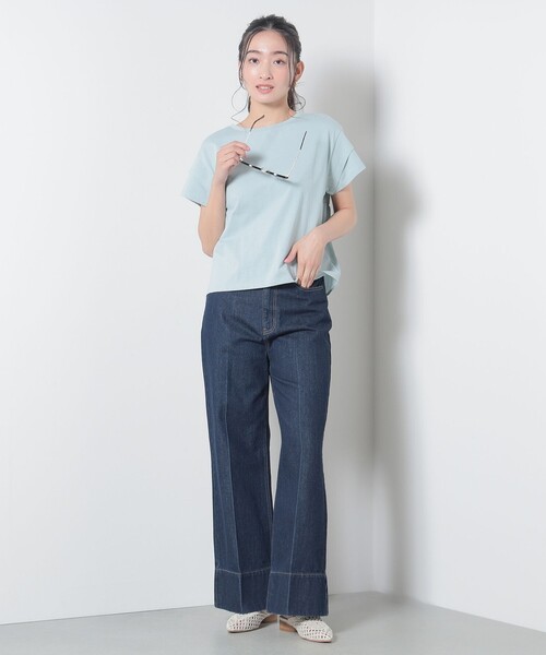 BEAMS HEART（ビームスハート）の「後ろ異素材 ギャザー プルオーバー（Tシャツ/カットソー・レディース・ミント/オフホワイト/ブラック/ブルー系その他・FREE）」の22枚目の写真