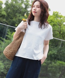 後ろ異素材 ギャザー プルオーバー