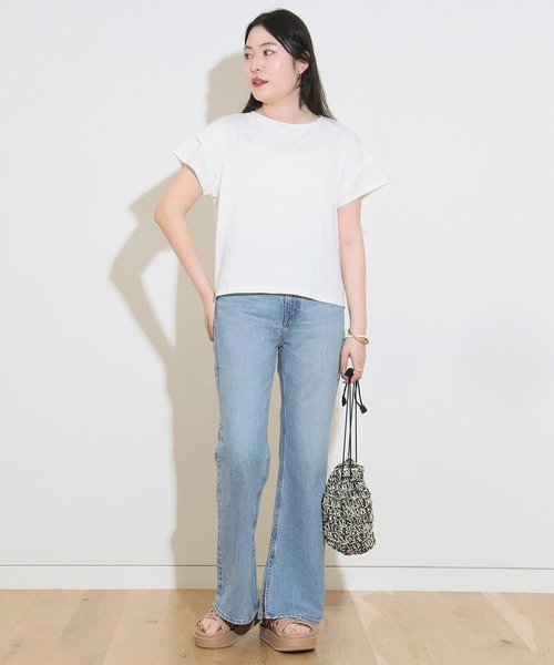 BEAMS HEART（ビームスハート）の「後ろ異素材 ギャザー プルオーバー（Tシャツ/カットソー・レディース・ミント/オフホワイト/ブラック/ブルー系その他・FREE）」の9枚目の写真