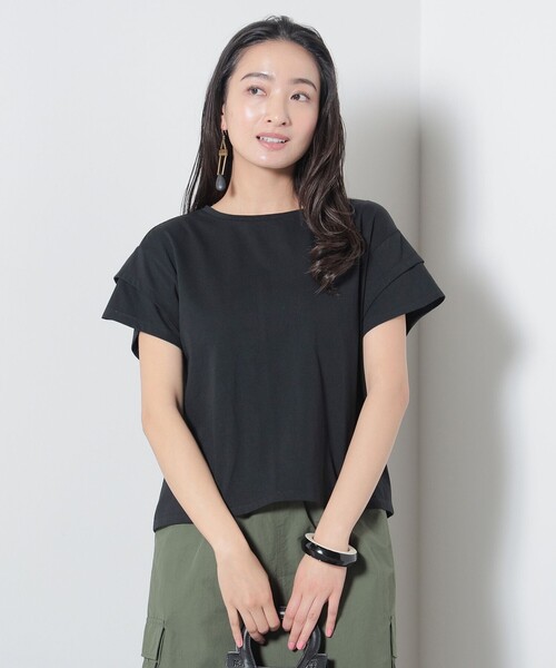 BEAMS HEART（ビームスハート）の「後ろ異素材 ギャザー プルオーバー（Tシャツ/カットソー・レディース・ミント/オフホワイト/ブラック/ブルー系その他・FREE）」の6枚目の写真