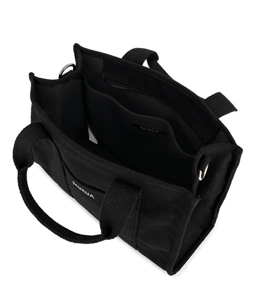 MURUA（ムルーア）の「MURUA(ムルーア)2WAYキャンバストートバッグ ショルダーバッグ MR-B1241（トートバッグ・レディース・ブラック/アイボリー・FREE）」の13枚目の写真