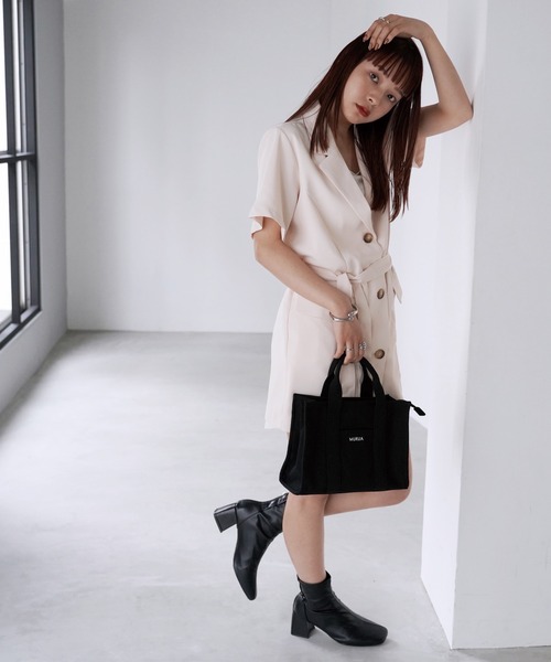 MURUA（ムルーア）の「MURUA(ムルーア)2WAYキャンバストートバッグ ショルダーバッグ MR-B1241（トートバッグ・レディース・ブラック/アイボリー・FREE）」の18枚目の写真