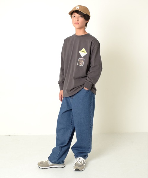 GLAZOS(グラソス)の「デニム・バギーパンツ(その他パンツ・キッズ・グレー/ブルー・140cm/150cm/160cm/170cm)」の3枚目の写真