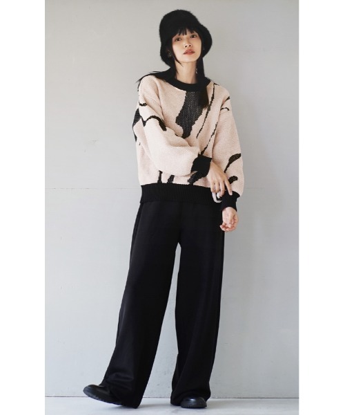 e-zakkamania stores(イーザッカマニアストアーズ)の「ベーシック ワイドパンツ(その他パンツ・レディース・杢グレー/ブラウン/ブラック/カーキ・L/M)」の5枚目の写真