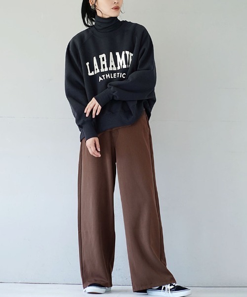 e-zakkamania stores(イーザッカマニアストアーズ)の「ベーシック ワイドパンツ(その他パンツ・レディース・杢グレー/ブラウン/ブラック/カーキ・L/M)」の9枚目の写真