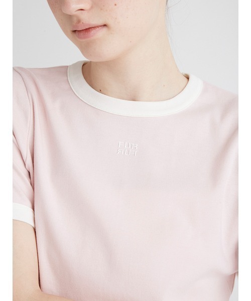 FURFUR（ファーファー）の「【限定カラー】ロゴ刺繍リンガーネックTシャツ（Tシャツ/カットソー・レディース・ピンク/サックスブルー/ホワイト/ブラック・FREE）」の9枚目の写真