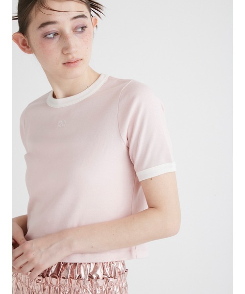 FURFUR（ファーファー）の「【限定カラー】ロゴ刺繍リンガーネックTシャツ（Tシャツ/カットソー・レディース・ピンク/サックスブルー/ホワイト/ブラック・FREE）」の10枚目の写真
