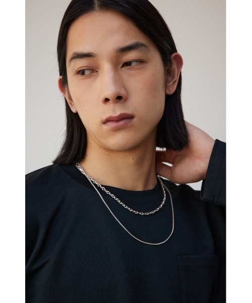 AZUL by moussy（アズールバイマウジー）の「二連ネックレス（ネックレス・メンズ・シルバー/ブラック・FREE）」の3枚目の写真