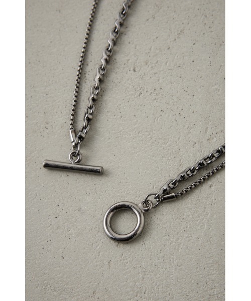 AZUL by moussy（アズールバイマウジー）の「二連ネックレス（ネックレス・メンズ・シルバー/ブラック・FREE）」の15枚目の写真