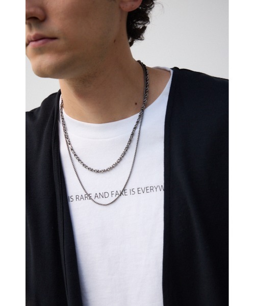 AZUL by moussy（アズールバイマウジー）の「二連ネックレス（ネックレス・メンズ・シルバー/ブラック・FREE）」の10枚目の写真
