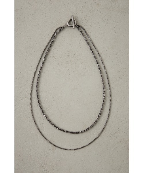 AZUL by moussy（アズールバイマウジー）の「二連ネックレス（ネックレス・メンズ・シルバー/ブラック・FREE）」の12枚目の写真