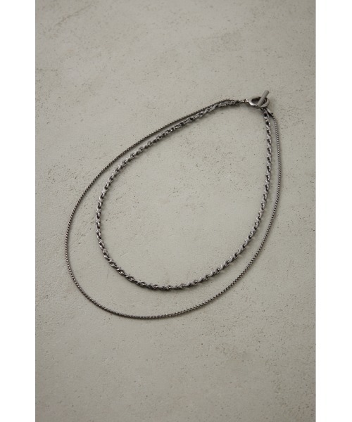 AZUL by moussy（アズールバイマウジー）の「二連ネックレス（ネックレス・メンズ・シルバー/ブラック・FREE）」の13枚目の写真
