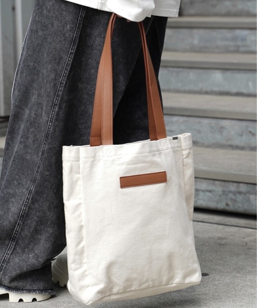 INTER FACTORY（インターファクトリー）の「しの - Canvas Tote Bag / キャンバストートバッグ　made in INTER FACTORY（トートバッグ・メンズ・ブラック/アイボリー・FREE）」の19枚目の写真