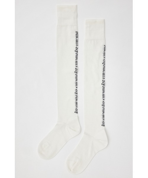 SLY（スライ）の「MICHIXSLY JQ HIGH SOCKS ミチスライ ジャガード ハイソックス（ソックス/靴下・レディース・杢グレー/ホワイト・FREE）」の5枚目の写真