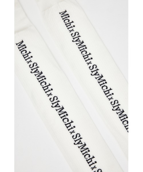 SLY（スライ）の「MICHIXSLY JQ HIGH SOCKS ミチスライ ジャガード ハイソックス（ソックス/靴下・レディース・杢グレー/ホワイト・FREE）」の6枚目の写真