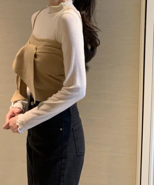 【新品未使用】hazelcooon ニットビスチェ リボン J1U by LA BELLE ETUDE メニーリボンニットビスチェ