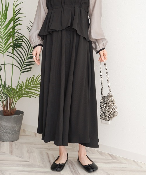 Bab（バブ）の「【オケージョンドレス/結婚式/2サイズ展開/SET ITEM/インナー付き/裏地付き】レイヤード風ビスチェワンピース（ワンピース・レディース・ブラック/ベージュ・M/S）」の18枚目の写真