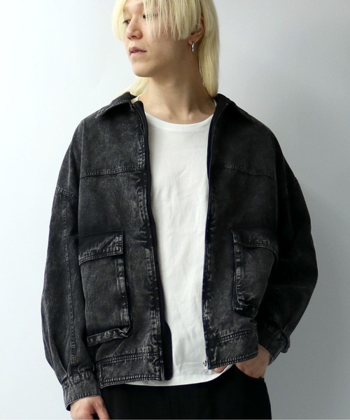 セール】硫化染め A-2 デニムジャケット/ピグメント ツイル ミリタリー