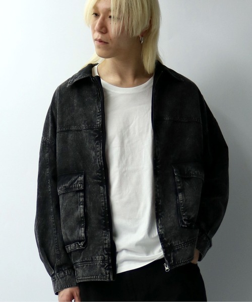 セール】硫化染め A-2 デニムジャケット/ピグメント ツイル ミリタリー