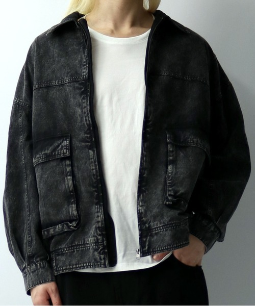 セール】硫化染め A-2 デニムジャケット/ピグメント ツイル ミリタリー