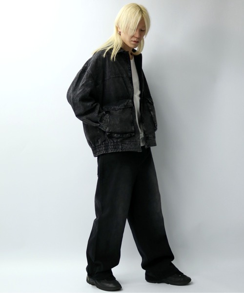 セール】硫化染め A-2 デニムジャケット/ピグメント ツイル ミリタリー