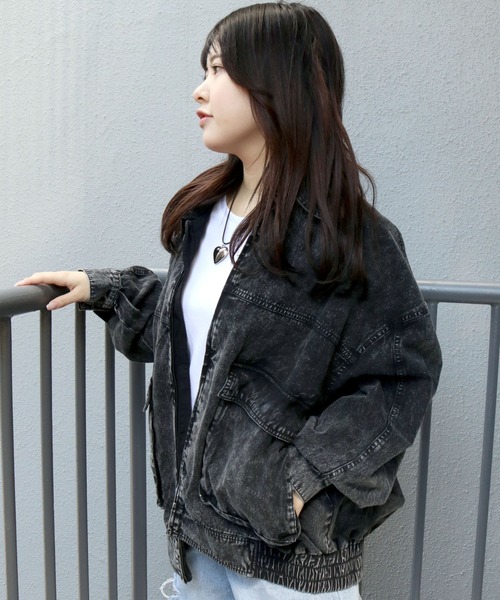 セール】硫化染め A-2 デニムジャケット/ピグメント ツイル ミリタリー