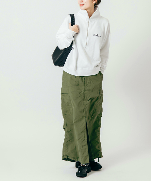 ARMY TWILL（アーミーツイル）の「別注【ARMY TWILL/アーミーツイル】カーゴスリットスカート（スカート・レディース・ブラック/カーキ・FREE）」の9枚目の写真