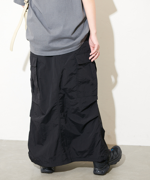 ARMY TWILL（アーミーツイル）の「別注【ARMY TWILL/アーミーツイル】カーゴスリットスカート（スカート・レディース・ブラック/カーキ・FREE）」の5枚目の写真