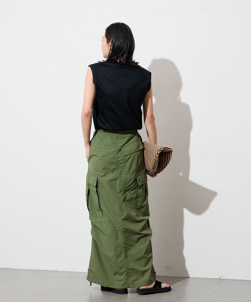 ARMY TWILL（アーミーツイル）の「別注【ARMY TWILL/アーミーツイル】カーゴスリットスカート（スカート・レディース・ブラック/カーキ・FREE）」の10枚目の写真