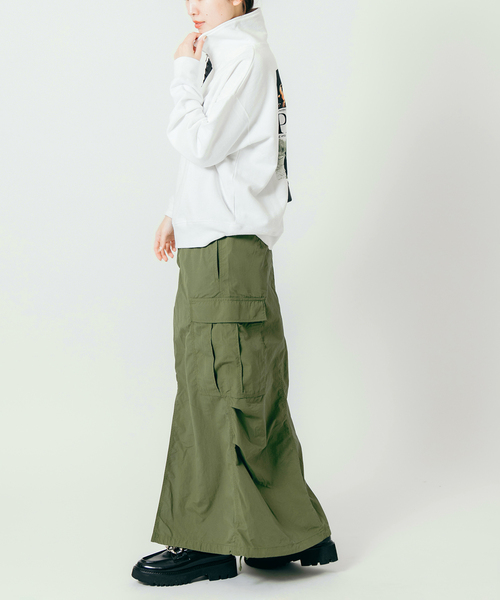 ARMY TWILL（アーミーツイル）の「別注【ARMY TWILL/アーミーツイル】カーゴスリットスカート（スカート・レディース・ブラック/カーキ・FREE）」の14枚目の写真