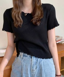 ALTROSE | トップス シンプル メロー 無地 リブ(Tシャツ/カットソー)