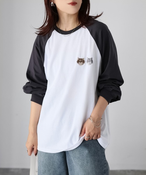 猫背のネイビーセゾン ラグラン Tシャツ daf1bde07a3f187875eb9afcd5d8eb