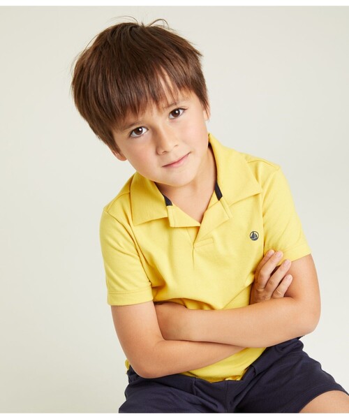PETIT BATEAU(プチバトー)の「半袖ポロシャツ(ポロシャツ・キッズ・ブルー/ネイビー/イエロー/グリーン/ホワイト・10YEAR/12YEAR/8YEAR/6YEAR)」の2枚目の写真