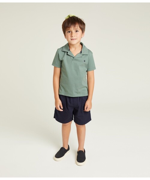 PETIT BATEAU(プチバトー)の「半袖ポロシャツ(ポロシャツ・キッズ・ブルー/ネイビー/イエロー/グリーン/ホワイト・10YEAR/12YEAR/8YEAR/6YEAR)」の3枚目の写真