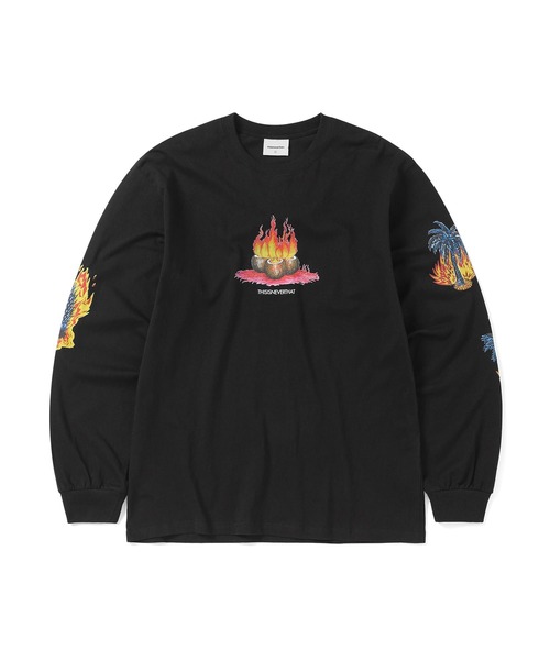 さらに100円引き◆thisisneverthat◆Burning Palm Tree L/S Tee セール】Burning Palm Tree L/S Tee（Tシャツ/カットソー