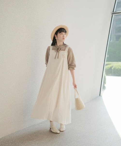 mimi toujours（ミミトゥジュール）の「2way リボン リネン キャミ ワンピース mimi toujours×wei3h（ワンピース・レディース・ネイビー・M）」の6枚目の写真